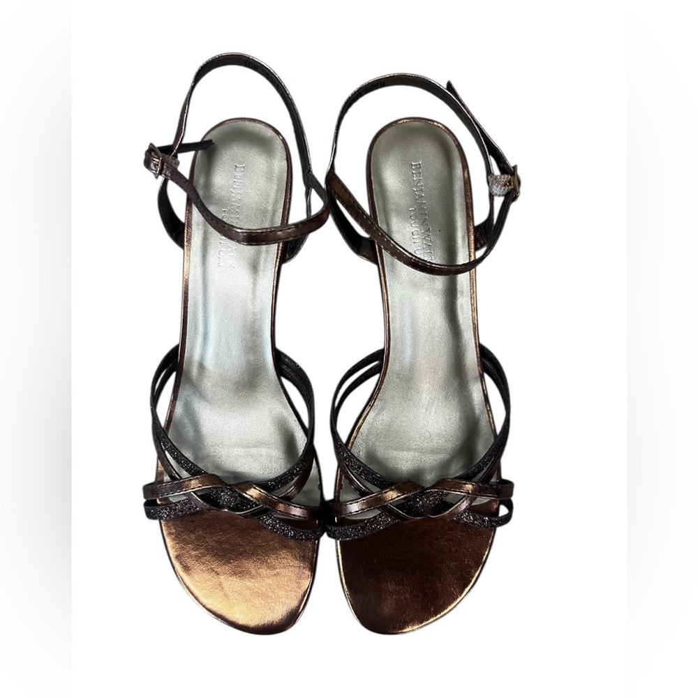 Benjamin Walk Touch Ups Kitten Heel Bronze Metallic Sandals Size 10